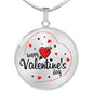 Happy Valentine Round Pendant Necklace
