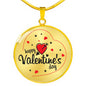 Happy Valentine Round Pendant Necklace