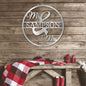 Mr & Mrs Circle Monogram - Steel Sign