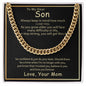 Message Card and Cuban Link Chain Gift for Son, Message Gift for Son Birthday, Graduation, Special Occasion