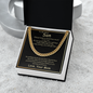 Message Card and Cuban Link Chain Gift for Son, Message Gift for Son Birthday, Graduation, Special Occasion