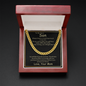 Message Card and Cuban Link Chain Gift for Son, Message Gift for Son Birthday, Graduation, Special Occasion