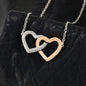 To My Wife - Double Heart Necklace - Valentine's Day Gift