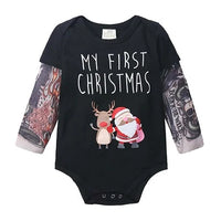 Load image into Gallery viewer, Baby Boys Romper Long Sleeve Tattoo Print
