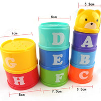Load image into Gallery viewer, 8PCS Educational Baby Toys 6Month Figures Letters Foldind Stack Cup Tower
