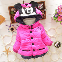 Load image into Gallery viewer, New Girls jackets fashion Minnie cartoon Clothing coat baby girl winter warm and casual Outerwear for 1-5 years old Kids jackets
