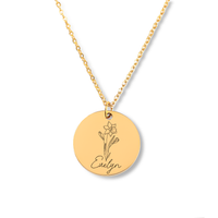Load image into Gallery viewer, Name &amp; Birth Flower Necklace
