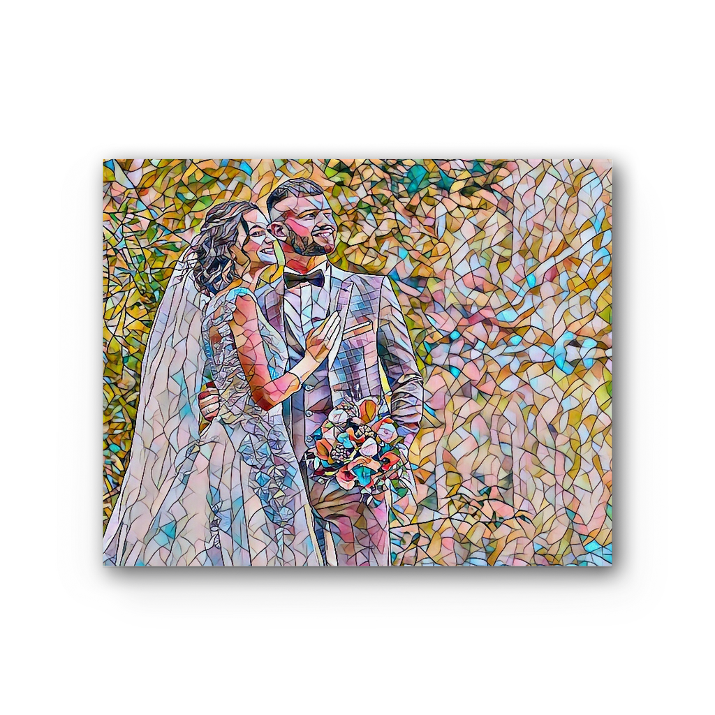 Couple mosaic Premium Stretched Canvas
