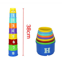 Load image into Gallery viewer, 8PCS Educational Baby Toys 6Month Figures Letters Foldind Stack Cup Tower
