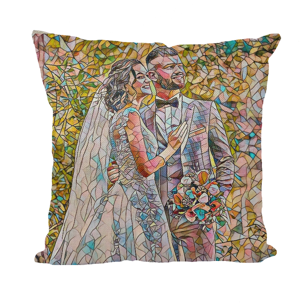 couple mosaic Throw Pillow with Insert