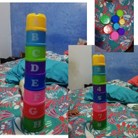 Load image into Gallery viewer, 8PCS Educational Baby Toys 6Month Figures Letters Foldind Stack Cup Tower
