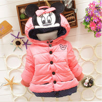 Load image into Gallery viewer, New Girls jackets fashion Minnie cartoon Clothing coat baby girl winter warm and casual Outerwear for 1-5 years old Kids jackets
