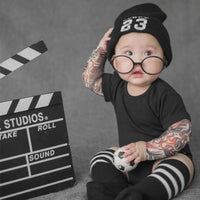 Load image into Gallery viewer, Baby Boys Romper Long Sleeve Tattoo Print
