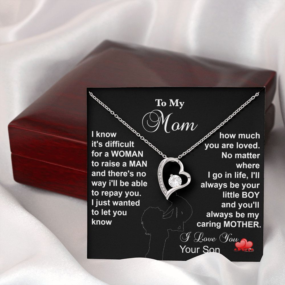 To my MOM - I know it difficult to raise a MAN (black background)