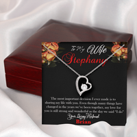 Load image into Gallery viewer, Customizable message card personalized necklace gifts for her wife soulmate, Forever Love Heart Necklace. Custom Gift for wife from husband
