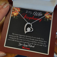 Load image into Gallery viewer, Customizable message card personalized necklace gifts for her wife soulmate, Forever Love Heart Necklace. Custom Gift for wife from husband
