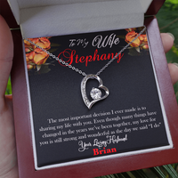 Load image into Gallery viewer, Customizable message card personalized necklace gifts for her wife soulmate, Forever Love Heart Necklace. Custom Gift for wife from husband
