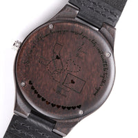 Load image into Gallery viewer, LDR Gift for him, long distance Personalized Wooden Watch for lover cross the country, state to state
