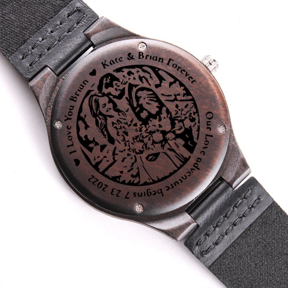 Personalized Engraved Watch - Our Adventure Begins - Date & Name