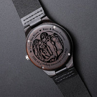 Load image into Gallery viewer, Custom Engraved Watch Gifts for couple, customizable message for Wedding, Anniversary. Date and Names
