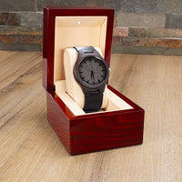 Load image into Gallery viewer, LDR Gift for him, long distance Personalized Wooden Watch for lover cross the country, state to state
