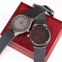 Load image into Gallery viewer, Personalized gifts customizable message card for dad 60th birthday card with engraved watch in a Mahogany/2 tone jewelry box. To my dad from daughter son
