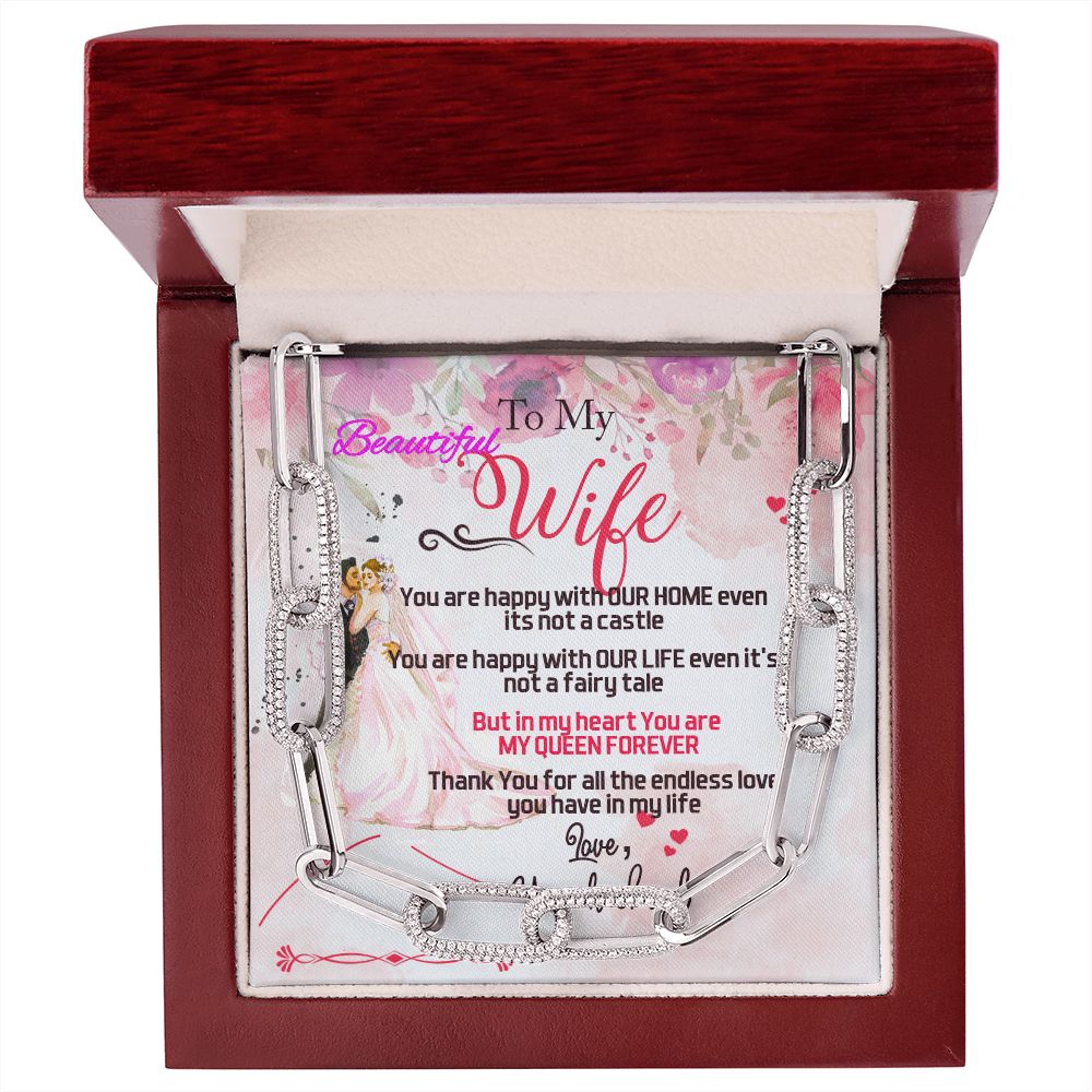 You Are My Queen, Forever Linked Necklace With Love From Husband
