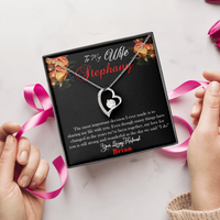 Load image into Gallery viewer, Customizable message card personalized necklace gifts for her wife soulmate, Forever Love Heart Necklace. Custom Gift for wife from husband
