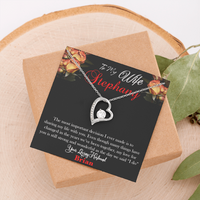 Load image into Gallery viewer, Customizable message card personalized necklace gifts for her wife soulmate, Forever Love Heart Necklace. Custom Gift for wife from husband
