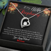 Load image into Gallery viewer, Customizable message card personalized necklace gifts for her wife soulmate, Forever Love Heart Necklace. Custom Gift for wife from husband

