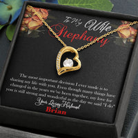 Load image into Gallery viewer, Customizable message card personalized necklace gifts for her wife soulmate, Forever Love Heart Necklace. Custom Gift for wife from husband
