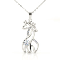 Load image into Gallery viewer, Personalized Graceful Love Giraffe Necklace
