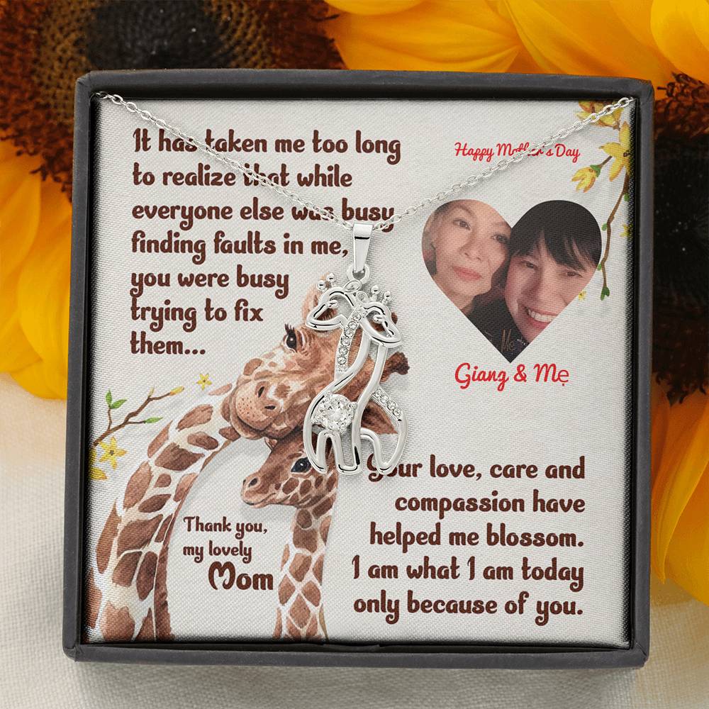 Personalized Graceful Love Giraffe Necklace