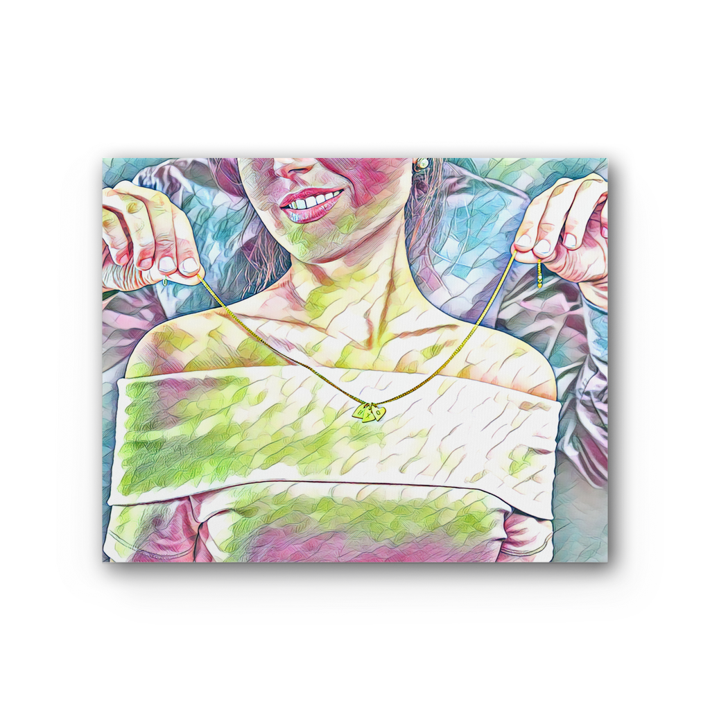 Girl Mosaic Premium Stretched Canvas