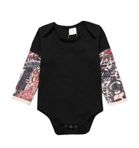 Load image into Gallery viewer, Baby Boys Romper Long Sleeve Tattoo Print
